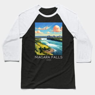 A Pop Art Travel Print of the Niagara Falls - Canada Baseball T-Shirt